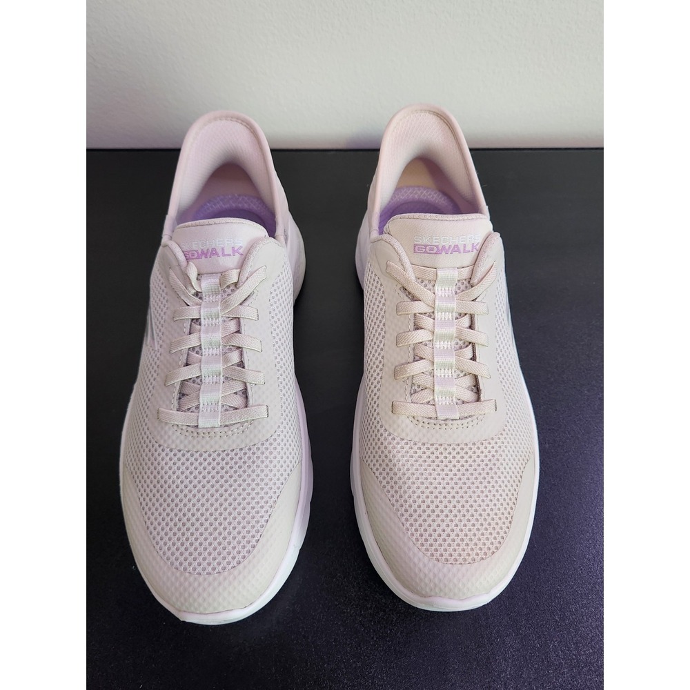 Skechers Slip Ins Go Walk Flex Womens Beige Comfort Walking Shoes Flats Sz 9 - Picture 3 of 10